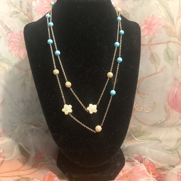 Vintage Sterling & Turquoise Satellite Necklace - Picture 2 of 11